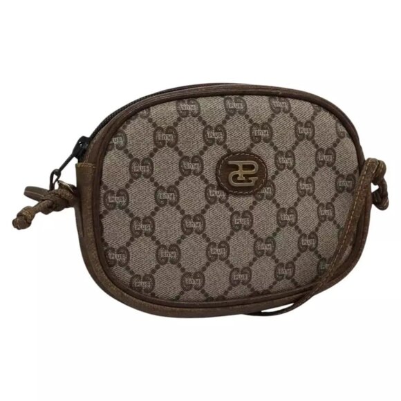 GUCCI GG Plus Supreme Shoulder Bag PVC Leather Beige Auth - Picture 2 of 16